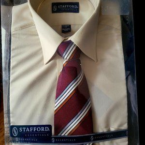 Stafford Easy Care Dress Shirt & Hand Made Tie